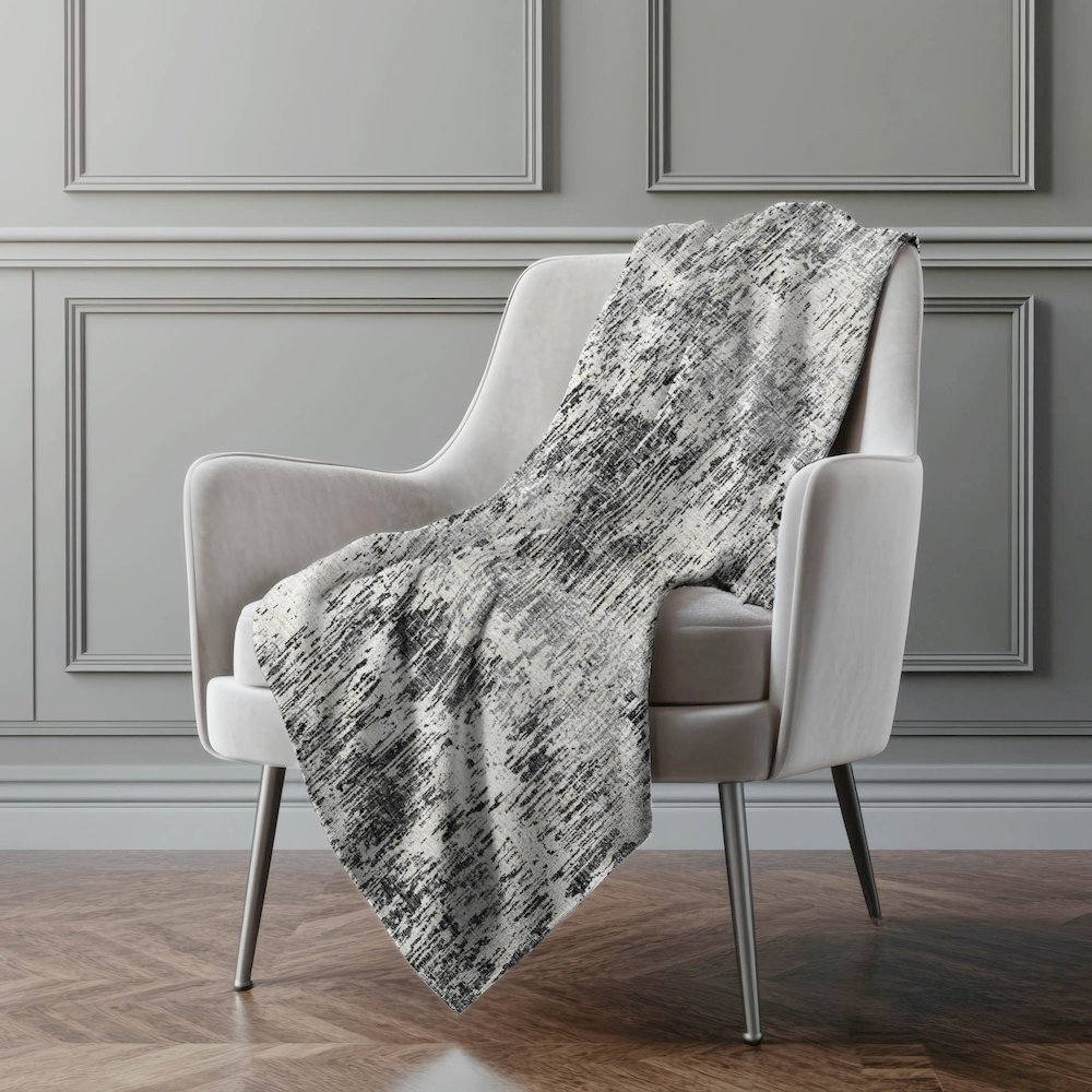 Premium Machine Washable ASB66 Gray 50" x 70" Sherpa Throw Blanket. Picture 5