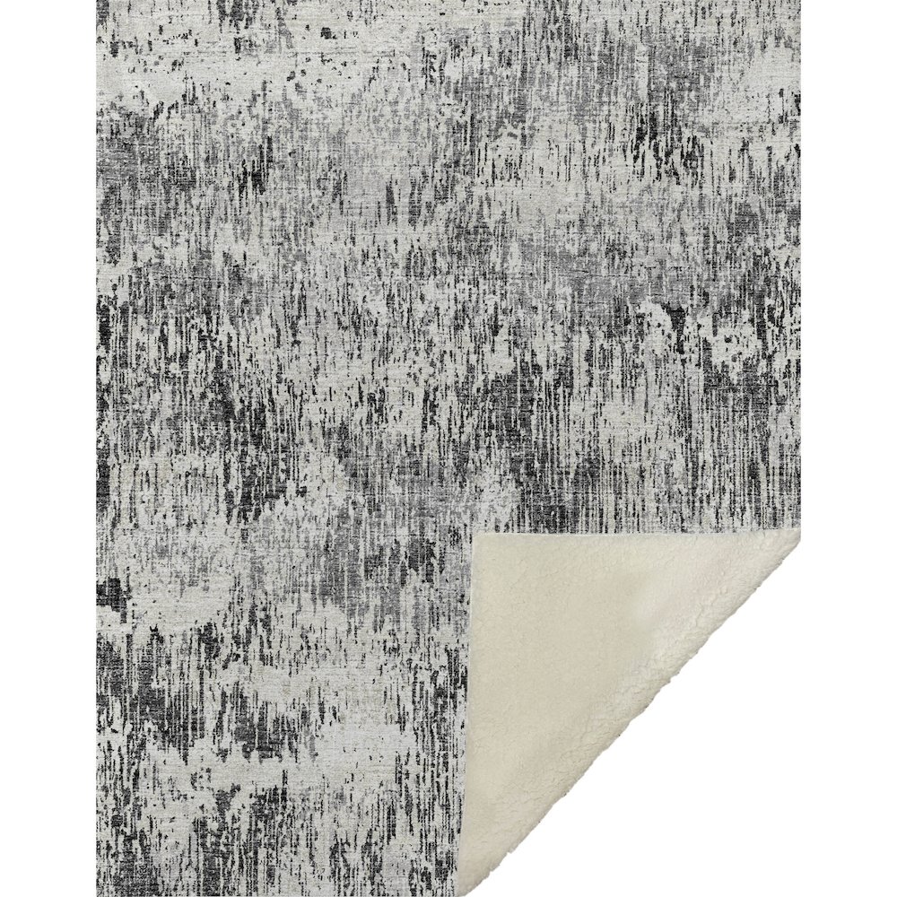 Premium Machine Washable ASB66 Gray 50" x 70" Sherpa Throw Blanket. Picture 1