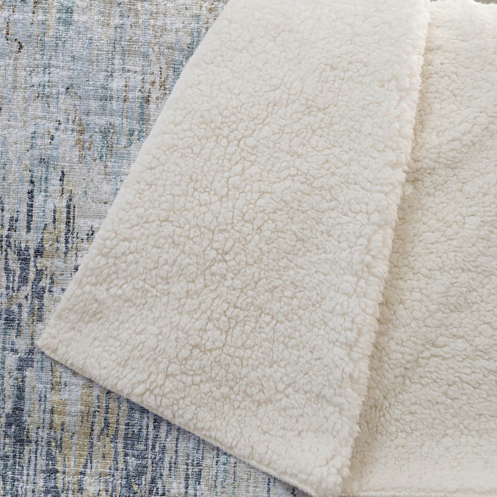 Premium Machine Washable ASB66 Moody 50" x 70" Sherpa Throw Blanket. Picture 2