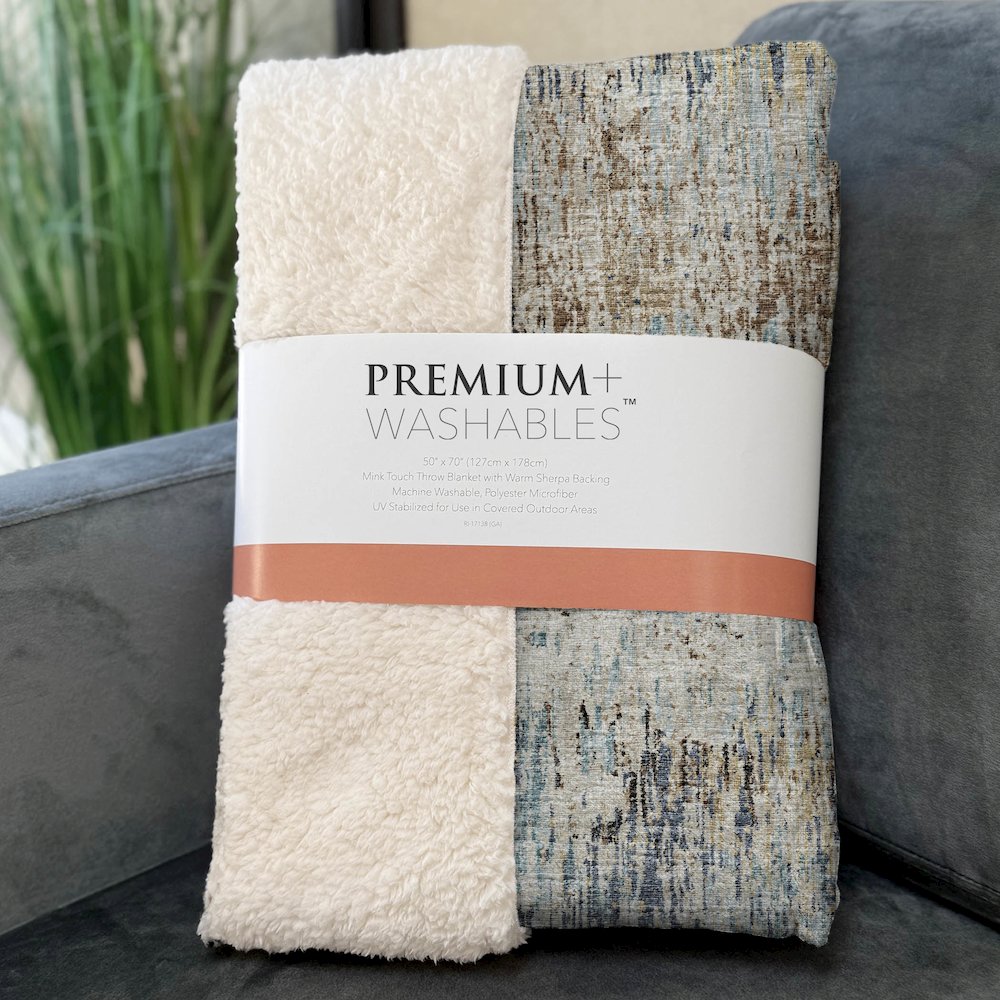 Premium Machine Washable ASB66 Moody 50" x 70" Sherpa Throw Blanket. Picture 3