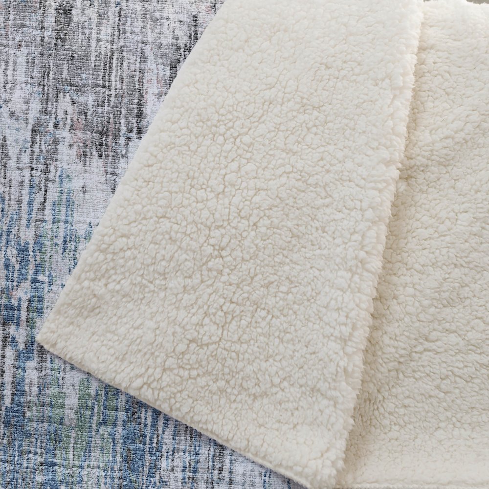 Premium Machine Washable ASB66 Multi 50" x 70" Sherpa Throw Blanket. Picture 2