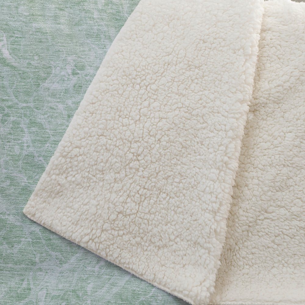 Premium Machine Washable ASB670 Mint 50" x 70" Sherpa Throw Blanket. Picture 2