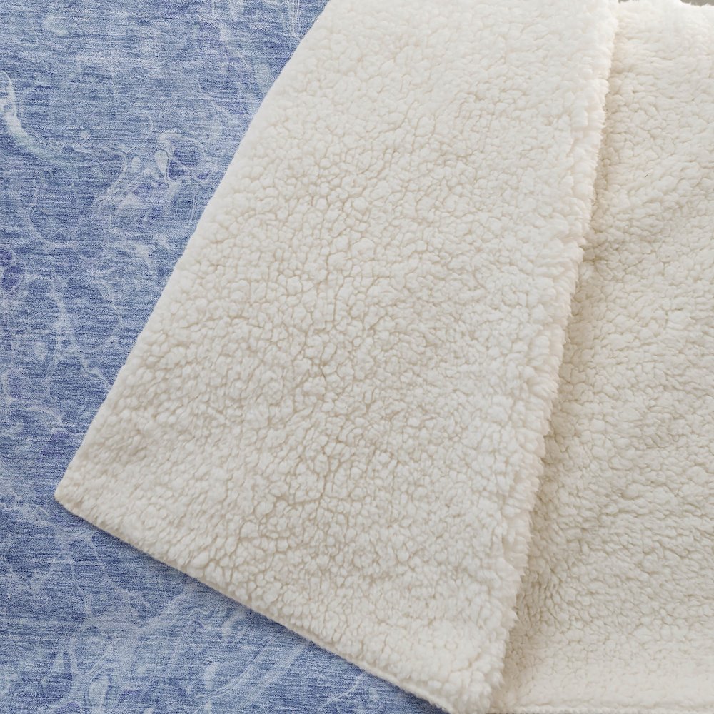 Premium Machine Washable ASB670 Sky 50" x 70" Sherpa Throw Blanket. Picture 2