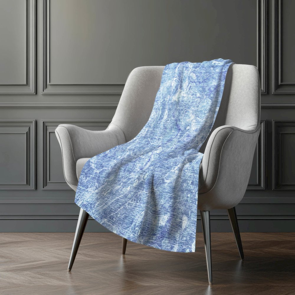 Premium Machine Washable ASB670 Sky 50" x 70" Sherpa Throw Blanket. Picture 5