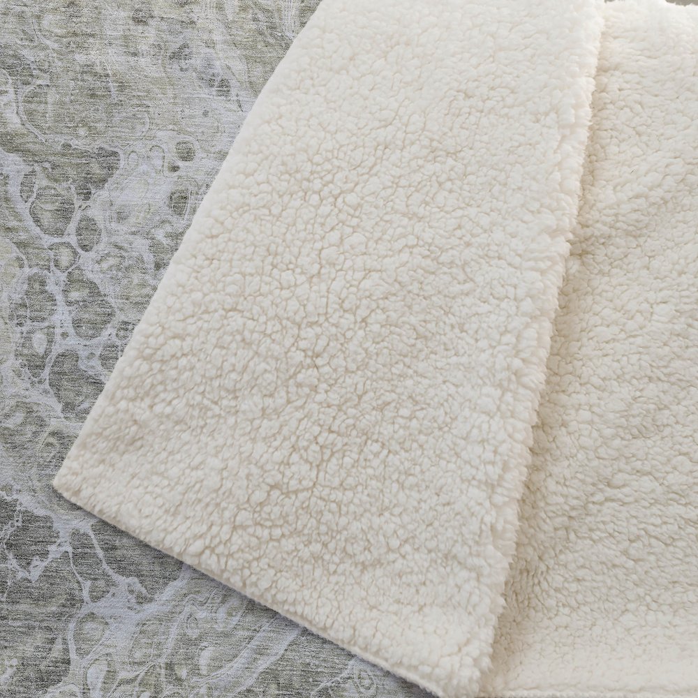 Premium Machine Washable ASB670 Tan 50" x 70" Sherpa Throw Blanket. Picture 2