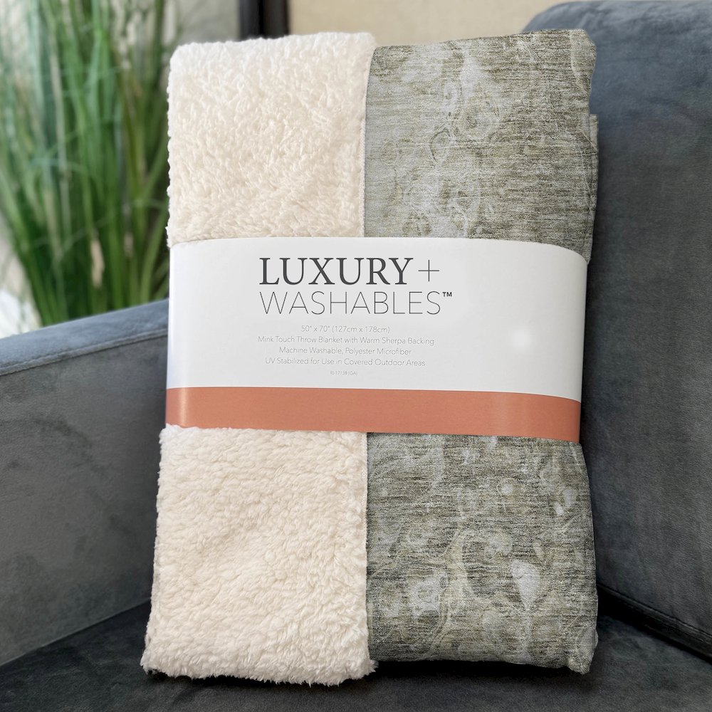 Premium Machine Washable ASB670 Tan 50" x 70" Sherpa Throw Blanket. Picture 3