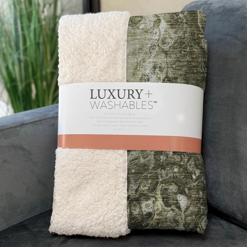 Premium Machine Washable ASB670 Taupe 50" x 70" Sherpa Throw Blanket. Picture 3