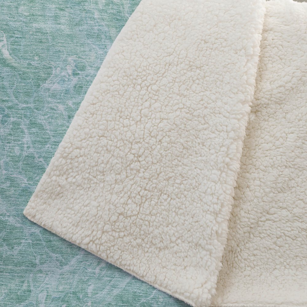 Premium Machine Washable ASB670 Teal 50" x 70" Sherpa Throw Blanket. Picture 2