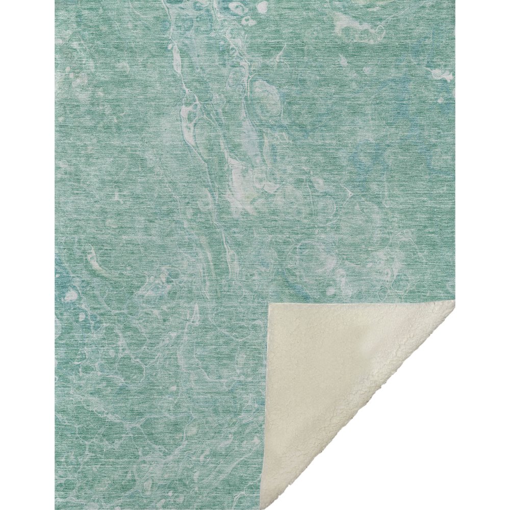 Premium Machine Washable ASB670 Teal 50" x 70" Sherpa Throw Blanket. Picture 1