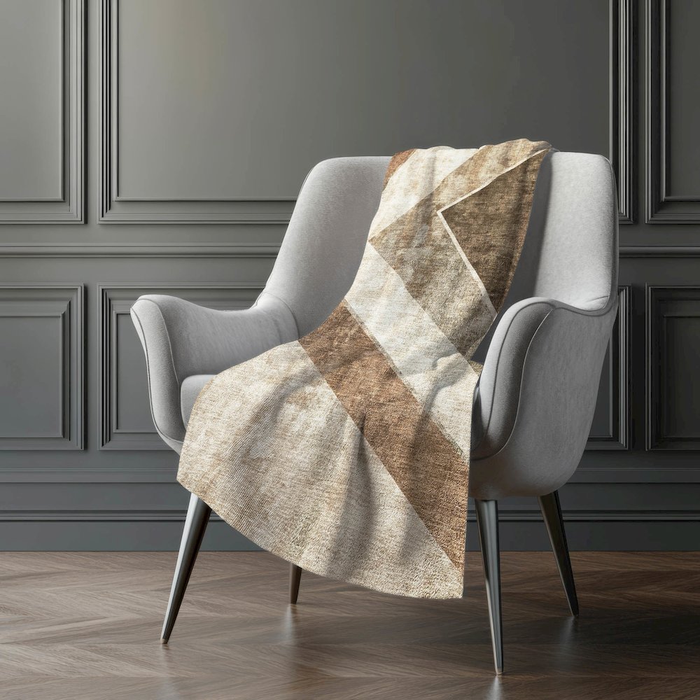 Premium Machine Washable ASB671 Brown 50" x 70" Sherpa Throw Blanket. Picture 5