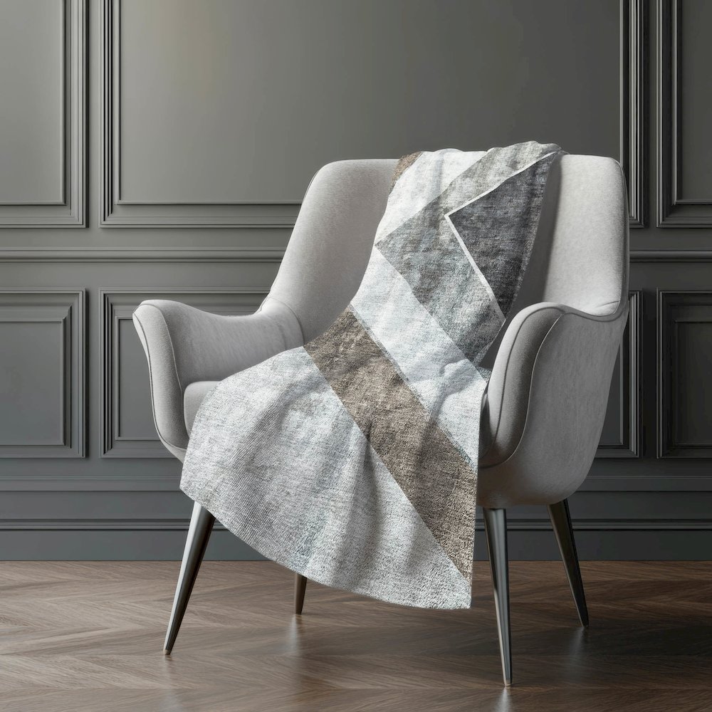 Premium Machine Washable ASB671 Gray 50" x 70" Sherpa Throw Blanket. Picture 5