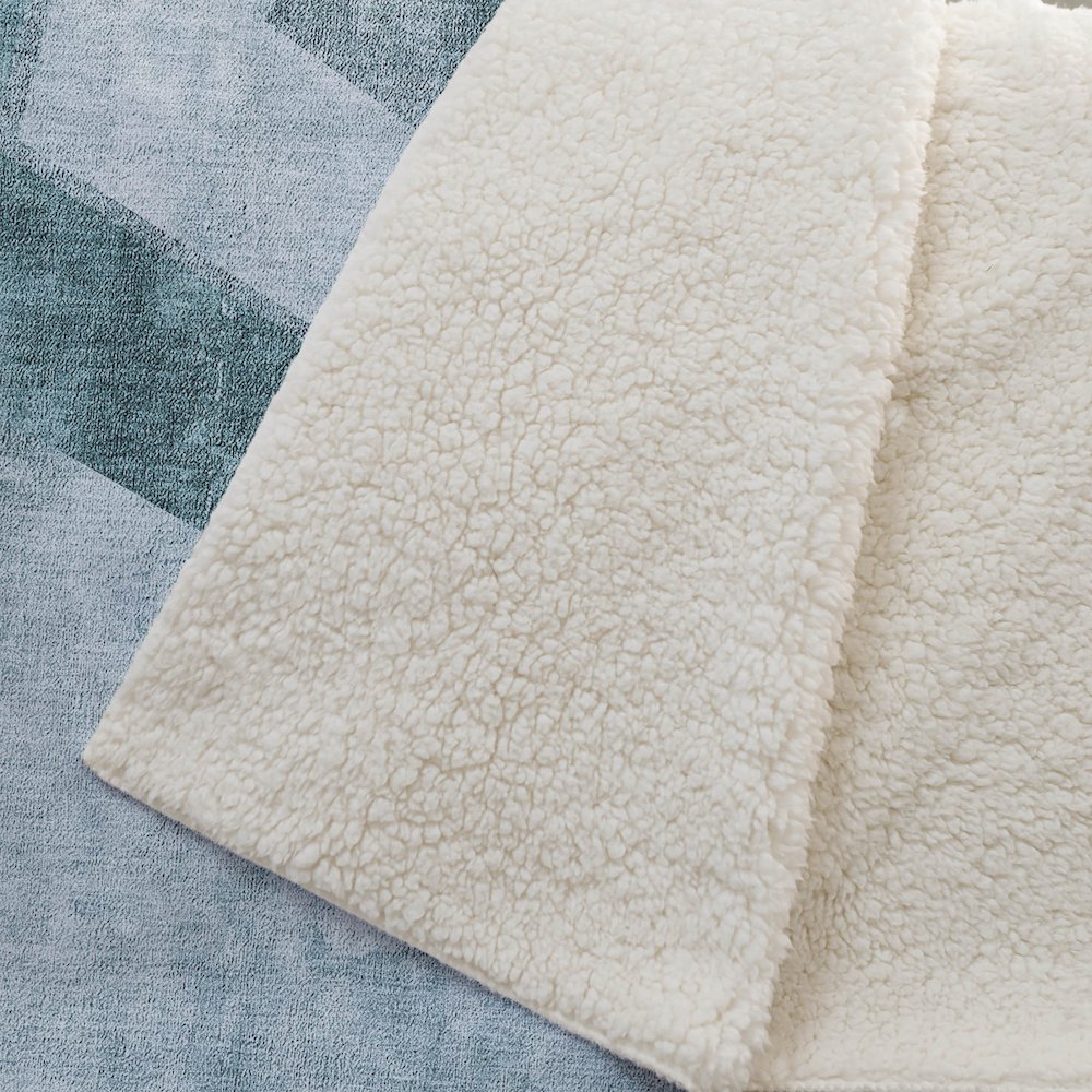Premium Machine Washable ASB671 Teal 50" x 70" Sherpa Throw Blanket. Picture 2