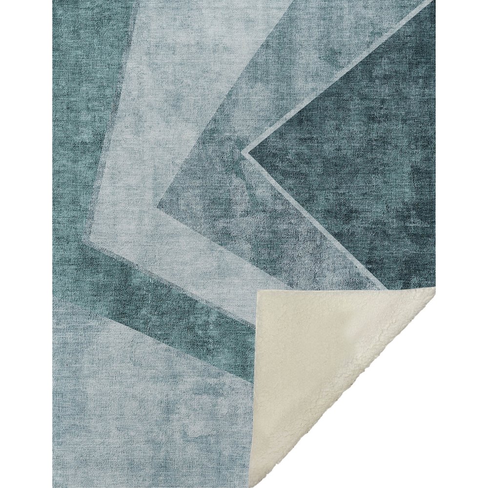 Premium Machine Washable ASB671 Teal 50" x 70" Sherpa Throw Blanket. Picture 1