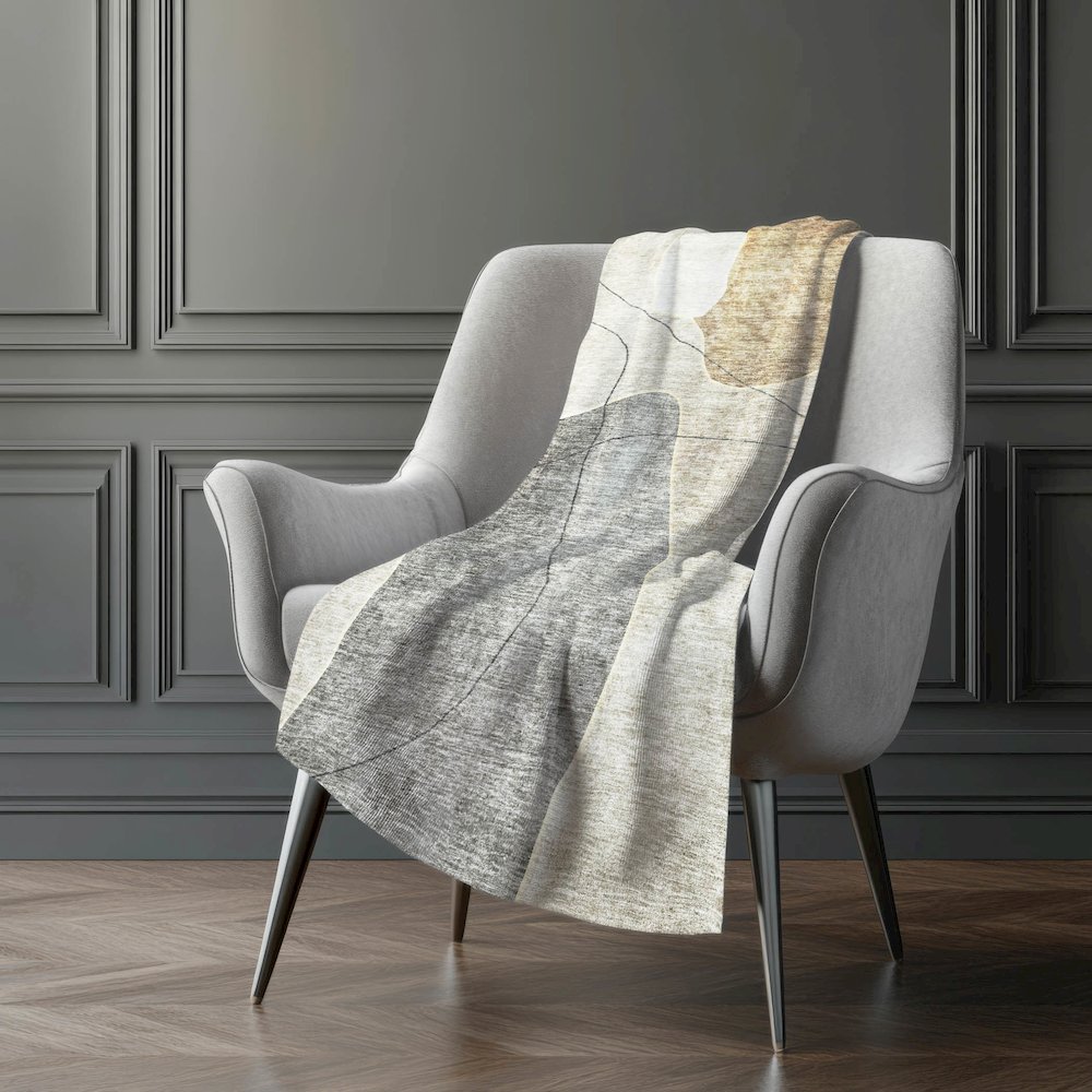 Premium Machine Washable ASB672 Beige 50" x 70" Sherpa Throw Blanket. Picture 5