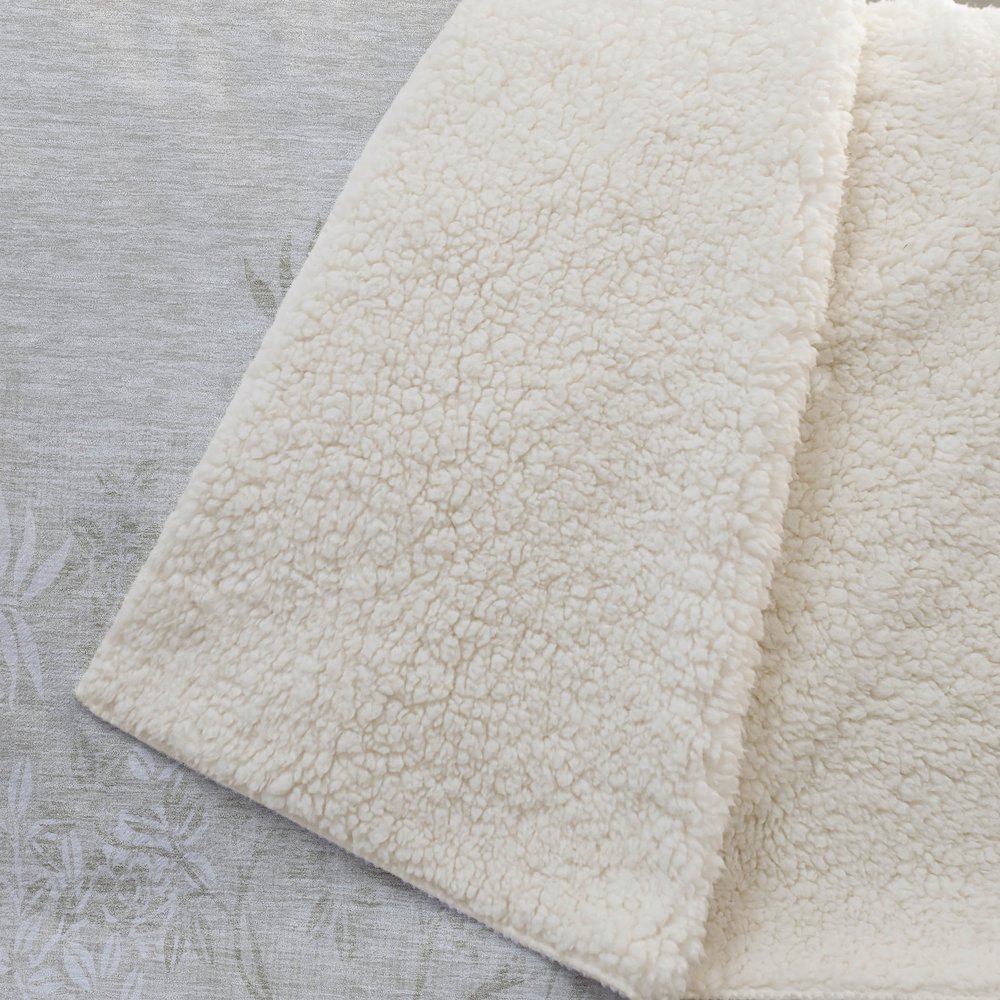 Premium Machine Washable ASB673 Beige 50" x 70" Sherpa Throw Blanket. Picture 2