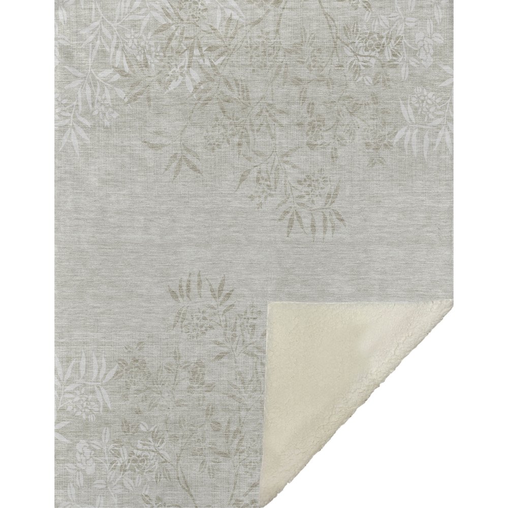 Premium Machine Washable ASB673 Beige 50" x 70" Sherpa Throw Blanket. Picture 1
