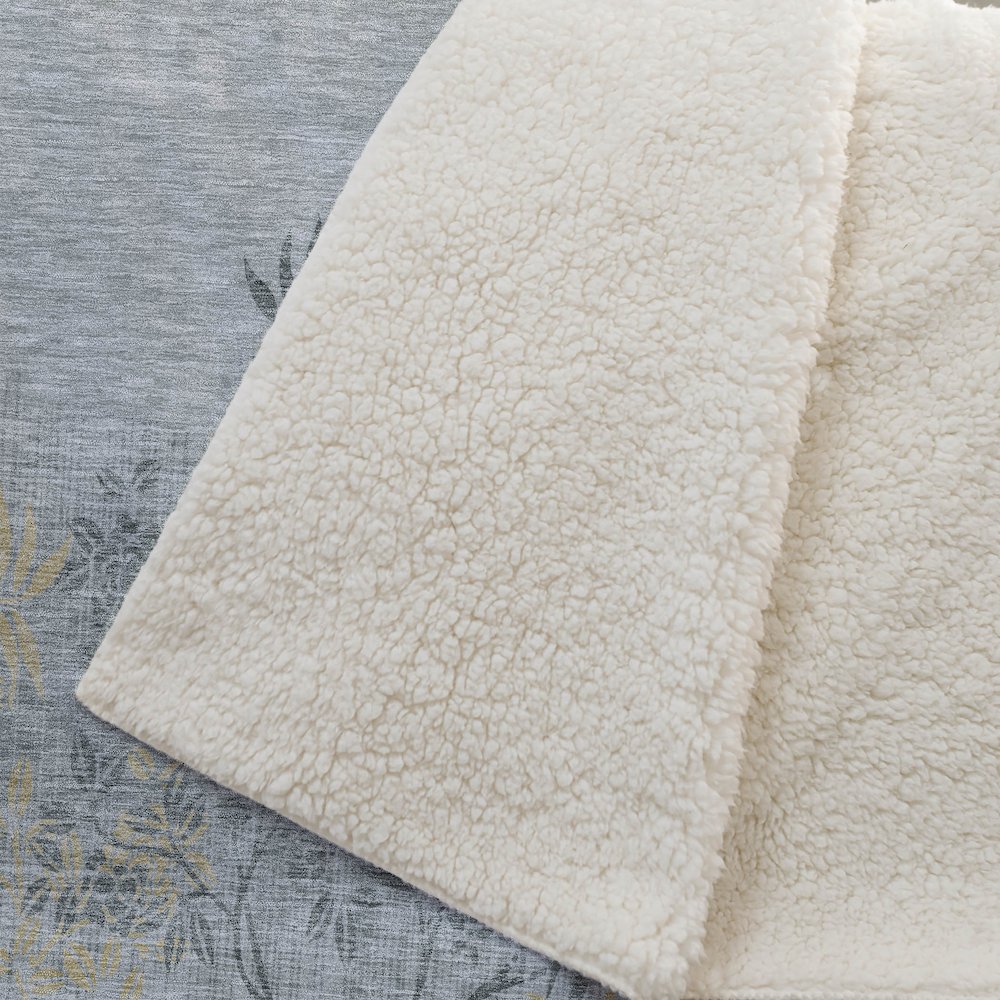 Premium Machine Washable ASB673 Gray 50" x 70" Sherpa Throw Blanket. Picture 2
