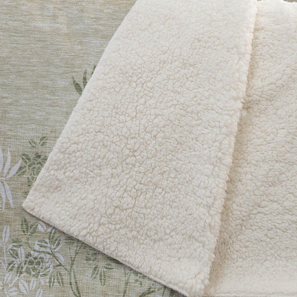 Premium Machine Washable ASB673 Khaki 50" x 70" Sherpa Throw Blanket. Picture 2