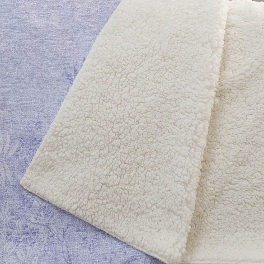 Premium Machine Washable ASB673 Lilac 50" x 70" Sherpa Throw Blanket. Picture 2