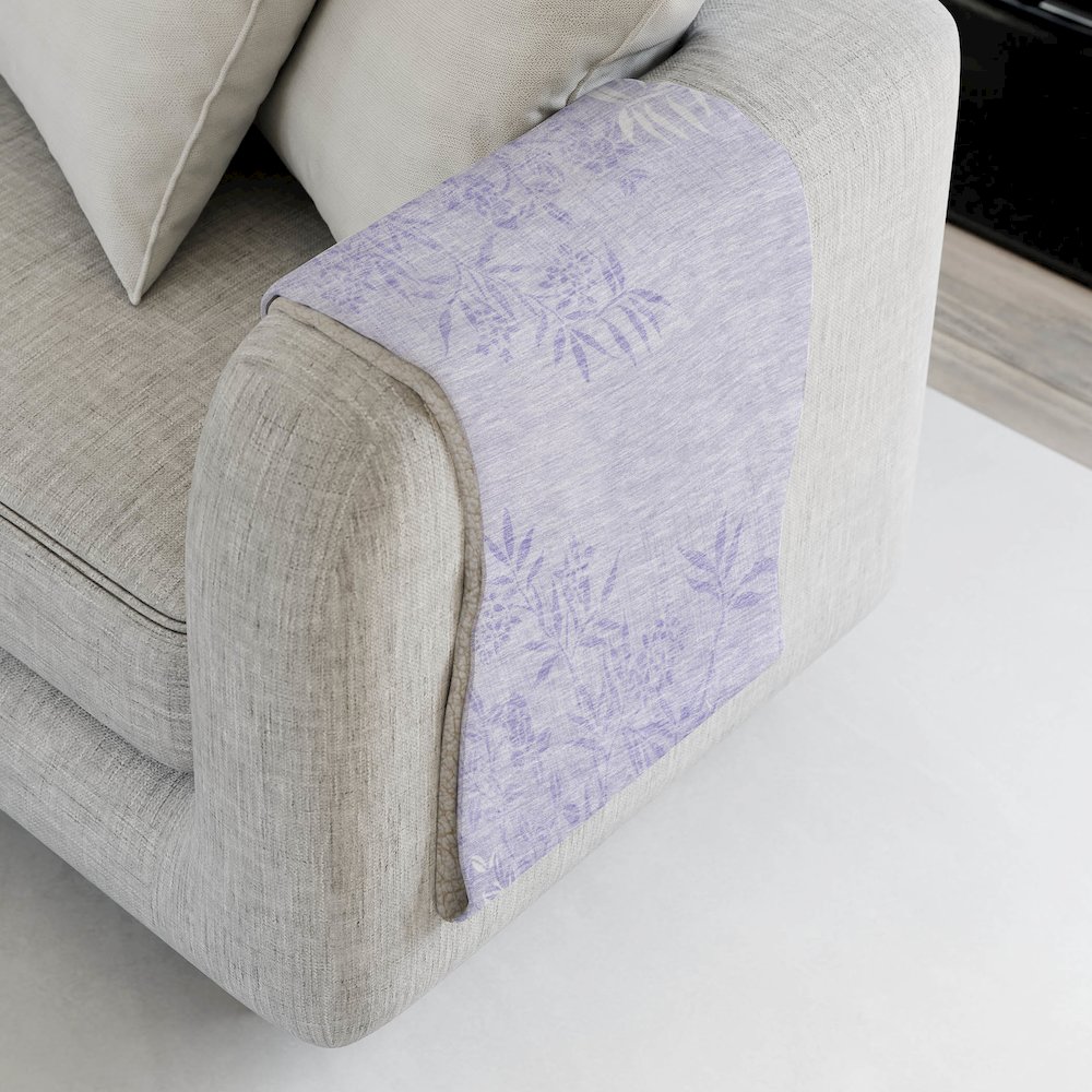 Premium Machine Washable ASB673 Lilac 50" x 70" Sherpa Throw Blanket. Picture 4