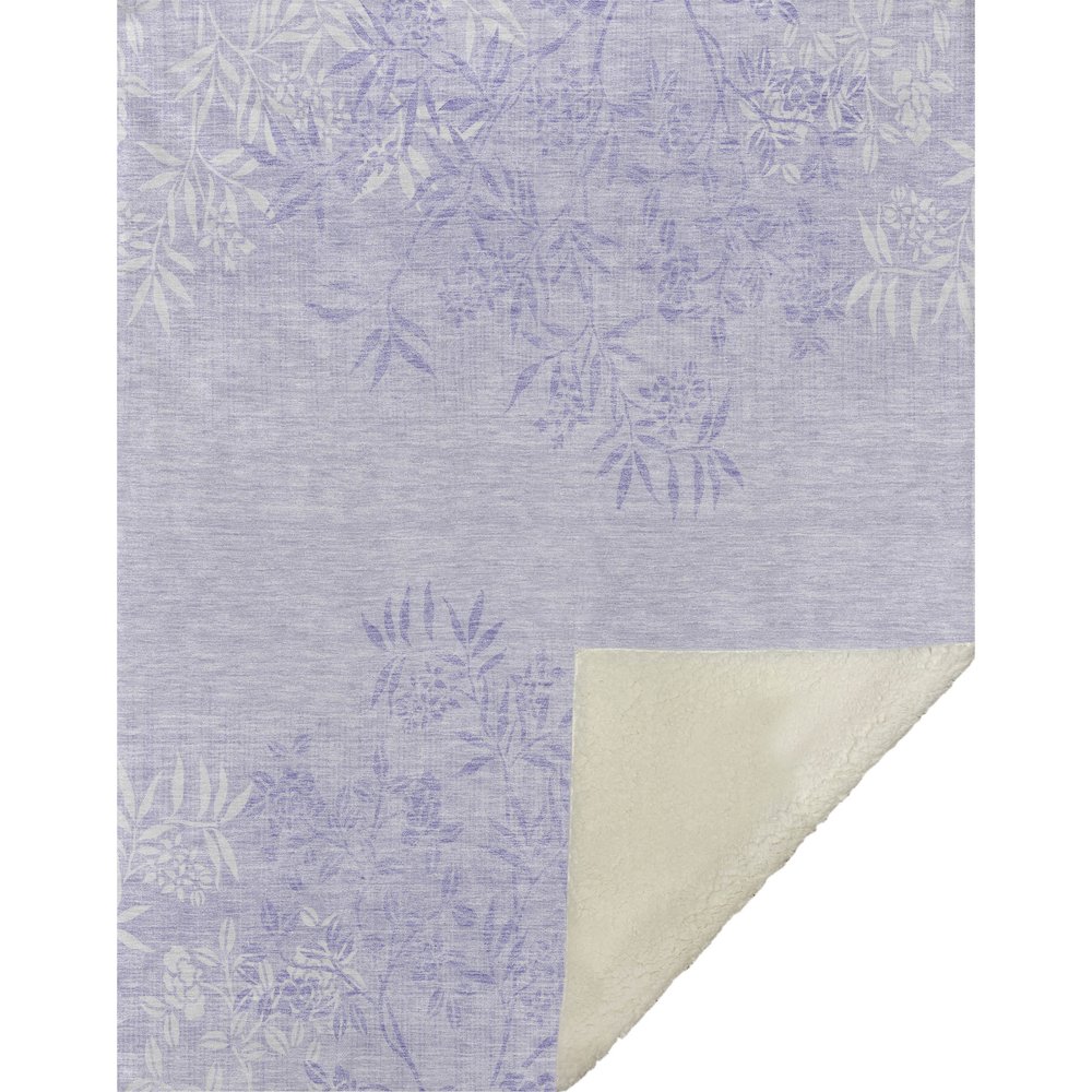 Premium Machine Washable ASB673 Lilac 50" x 70" Sherpa Throw Blanket. Picture 1