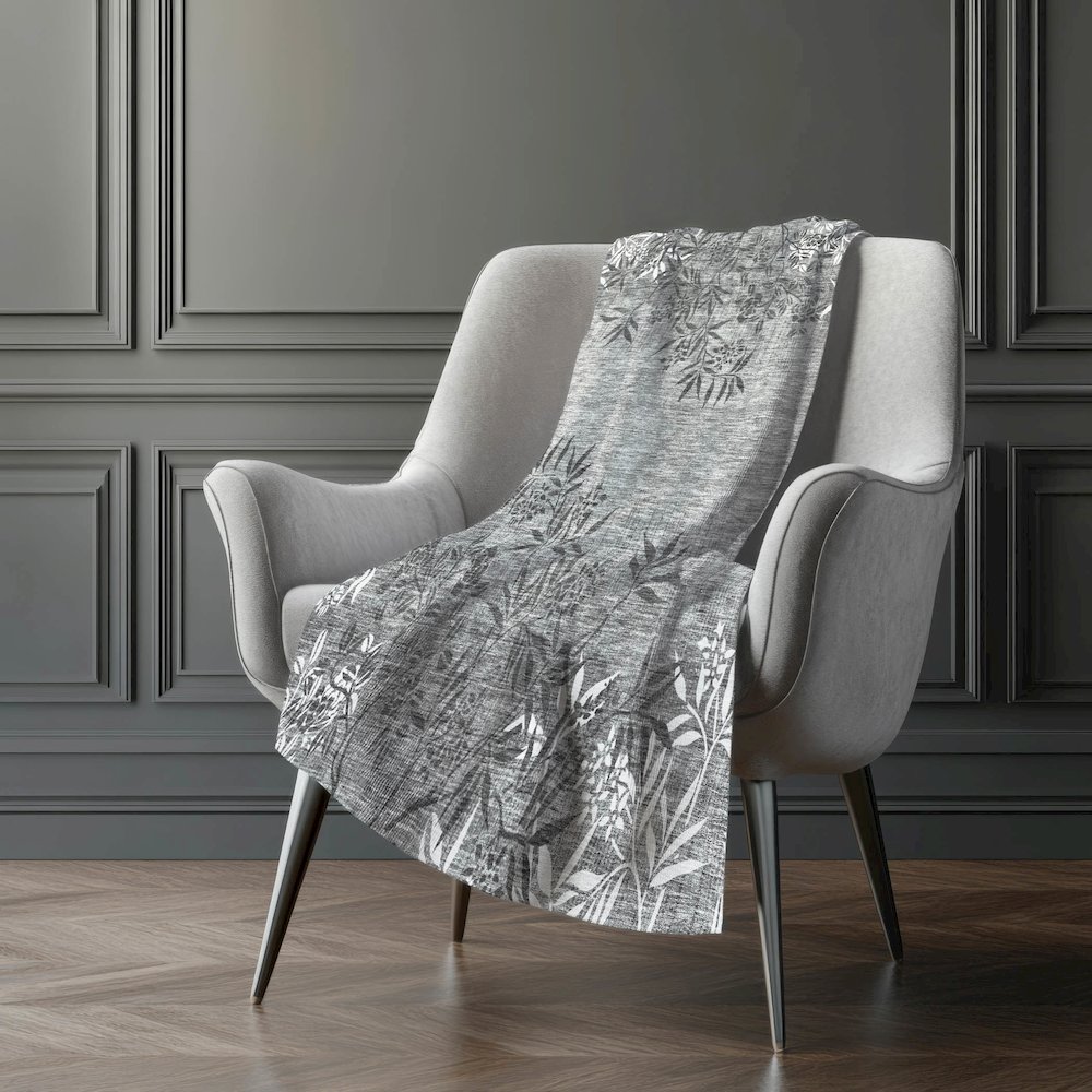 Premium Machine Washable ASB673 Pewter 50" x 70" Sherpa Throw Blanket. Picture 5