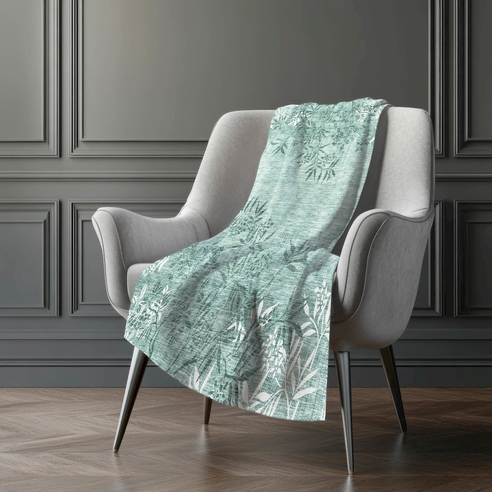 Premium Machine Washable ASB673 Sage 50" x 70" Sherpa Throw Blanket. Picture 5