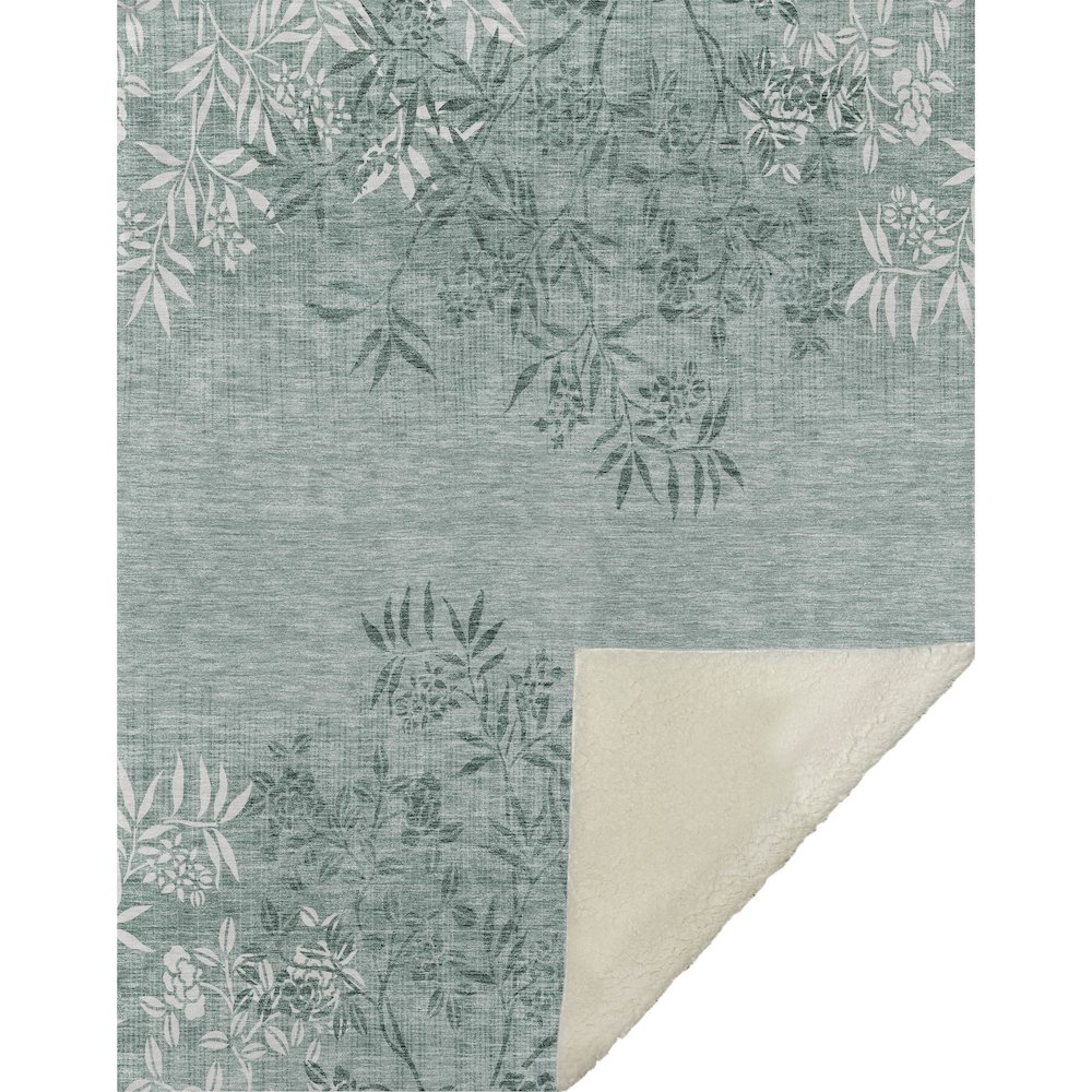 Premium Machine Washable ASB673 Sage 50" x 70" Sherpa Throw Blanket. Picture 1