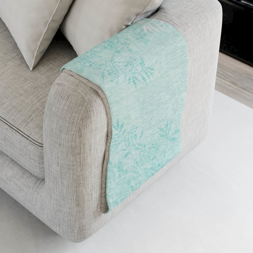 Premium Machine Washable ASB673 Teal 50" x 70" Sherpa Throw Blanket. Picture 4