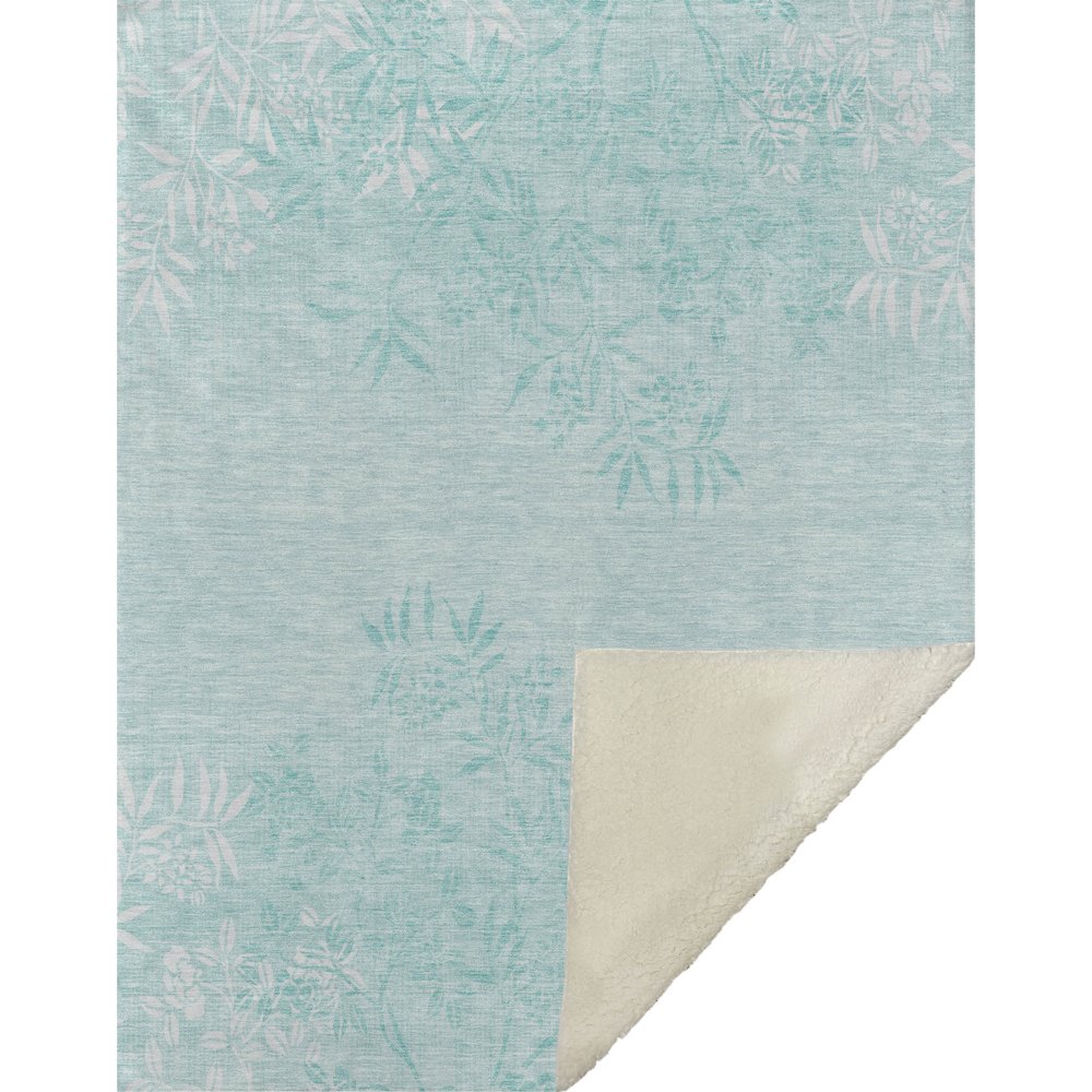 Premium Machine Washable ASB673 Teal 50" x 70" Sherpa Throw Blanket. Picture 1