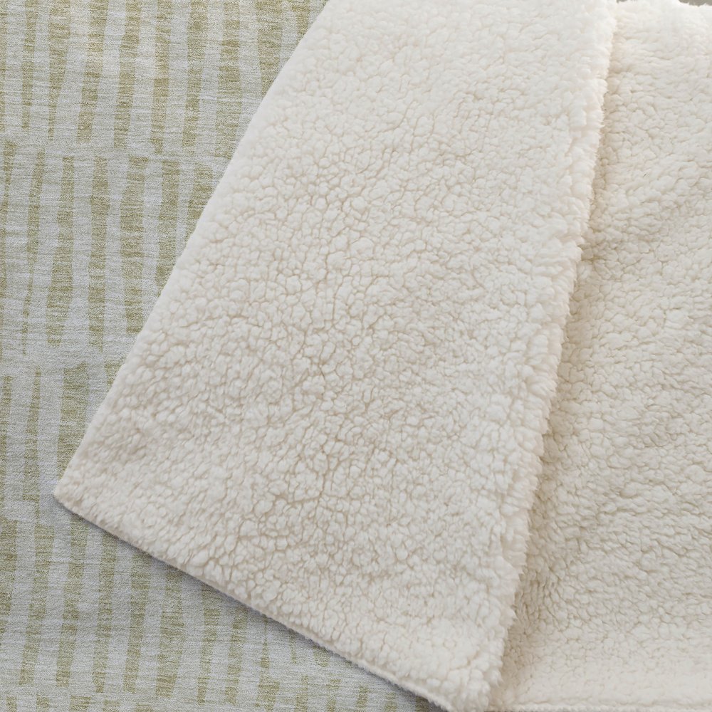 Premium Machine Washable ASB674 Beige 50" x 70" Sherpa Throw Blanket. Picture 2