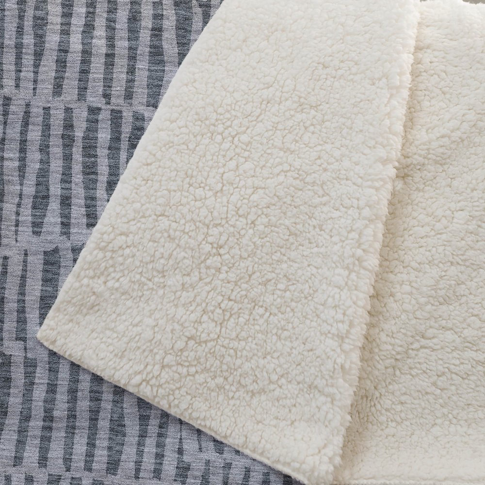 Premium Machine Washable ASB674 Charcoal 50" x 70" Sherpa Throw Blanket. Picture 2