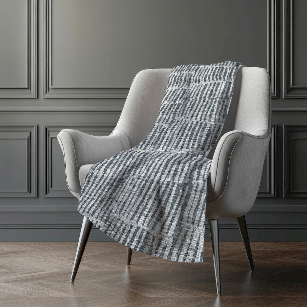 Premium Machine Washable ASB674 Charcoal 50" x 70" Sherpa Throw Blanket. Picture 5