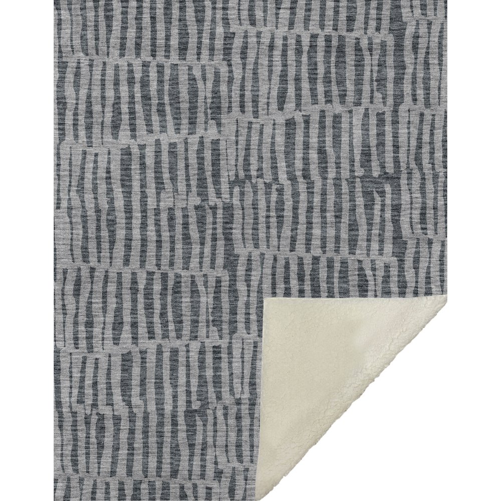 Premium Machine Washable ASB674 Charcoal 50" x 70" Sherpa Throw Blanket. Picture 1