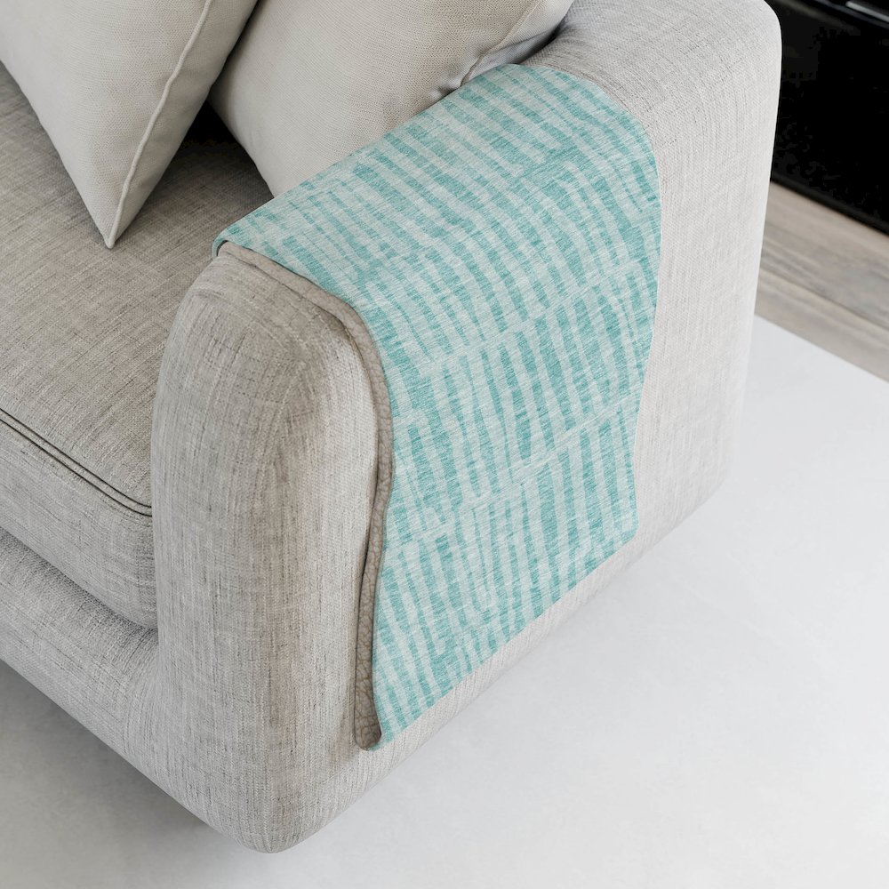 Premium Machine Washable ASB674 Teal 50" x 70" Sherpa Throw Blanket. Picture 4