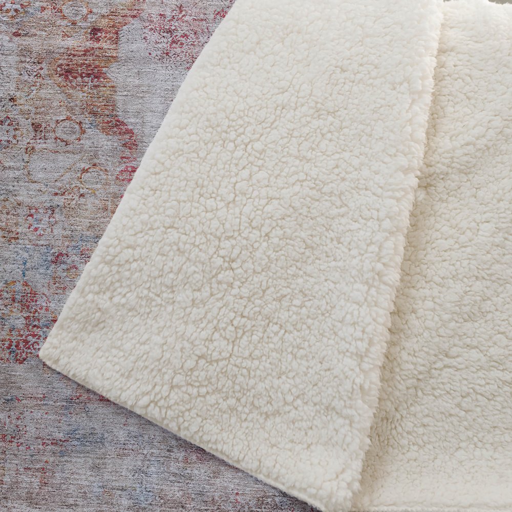 Premium Machine Washable ASB675 Red 50" x 70" Sherpa Throw Blanket. Picture 2