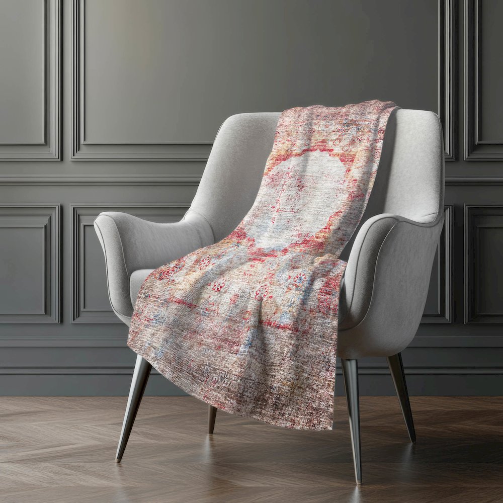 Premium Machine Washable ASB675 Red 50" x 70" Sherpa Throw Blanket. Picture 5