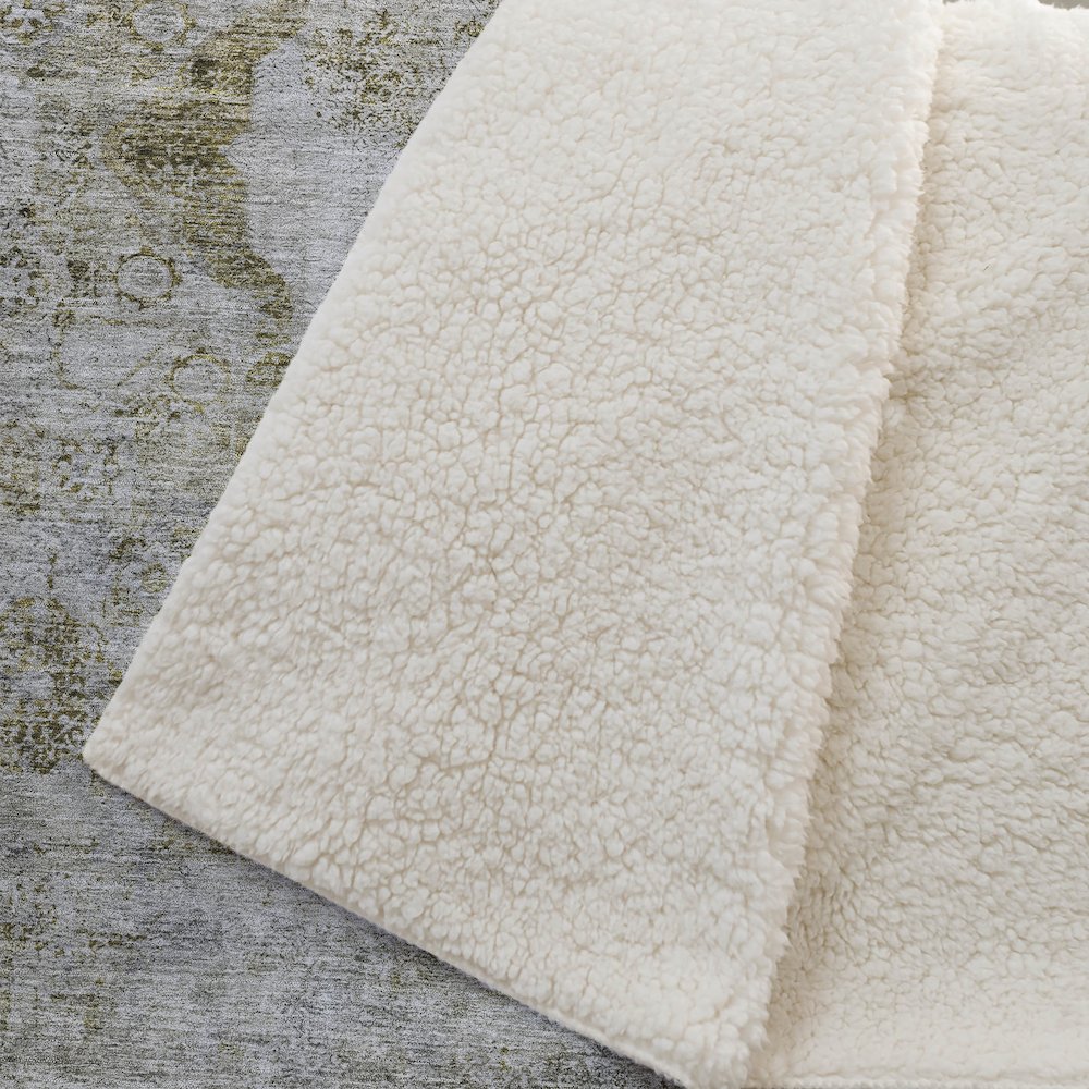 Premium Machine Washable ASB675 Taupe 50" x 70" Sherpa Throw Blanket. Picture 2