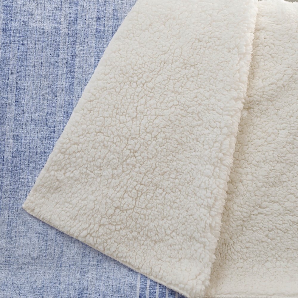 Premium Machine Washable ASB676 Blue 50" x 70" Sherpa Throw Blanket. Picture 2