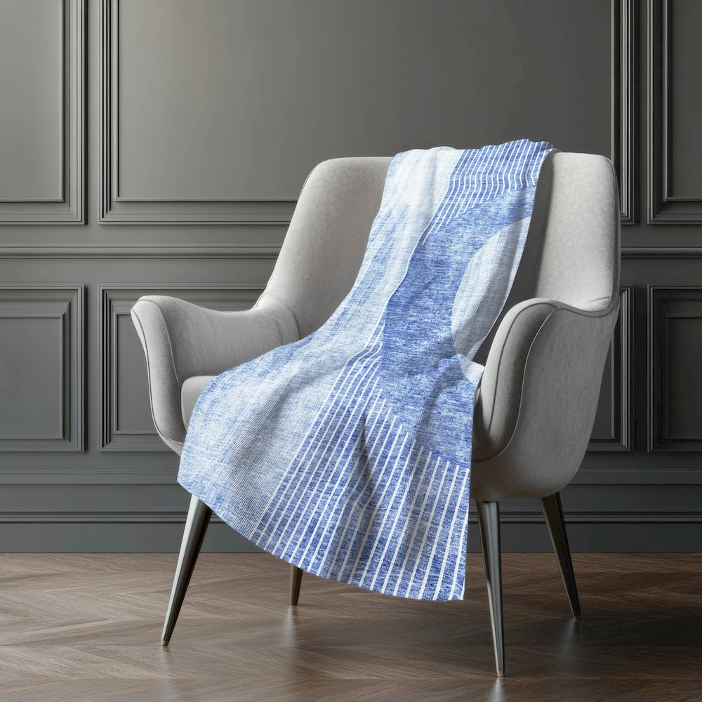 Premium Machine Washable ASB676 Blue 50" x 70" Sherpa Throw Blanket. Picture 5