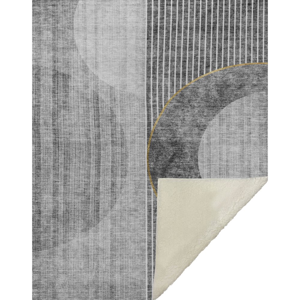 Premium Machine Washable ASB676 Charcoal 50" x 70" Sherpa Throw Blanket. Picture 1
