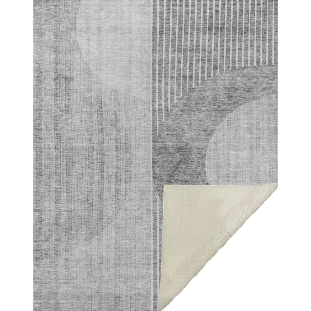 Premium Machine Washable ASB676 Gray 50" x 70" Sherpa Throw Blanket. Picture 1