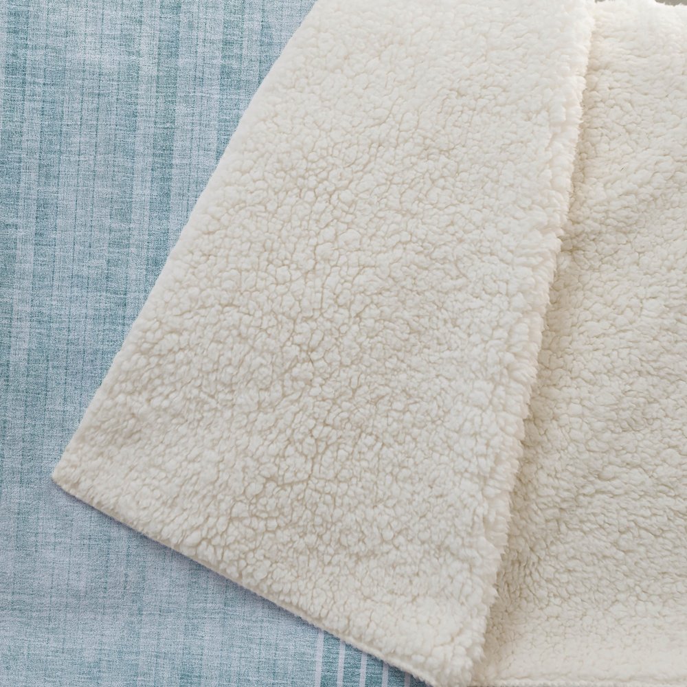 Premium Machine Washable ASB676 Teal 50" x 70" Sherpa Throw Blanket. Picture 2