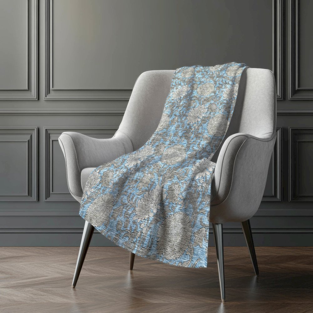 Premium Machine Washable ASB677 Blue 50" x 70" Sherpa Throw Blanket. Picture 5