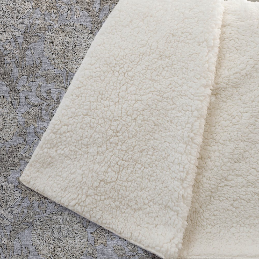 Premium Machine Washable ASB677 Gray 50" x 70" Sherpa Throw Blanket. Picture 2