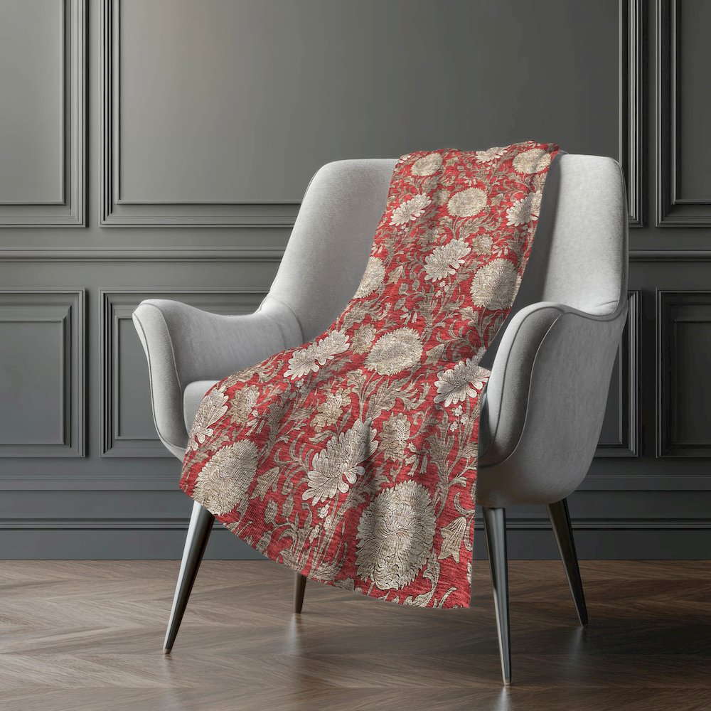 Premium Machine Washable ASB677 Red 50" x 70" Sherpa Throw Blanket. Picture 5