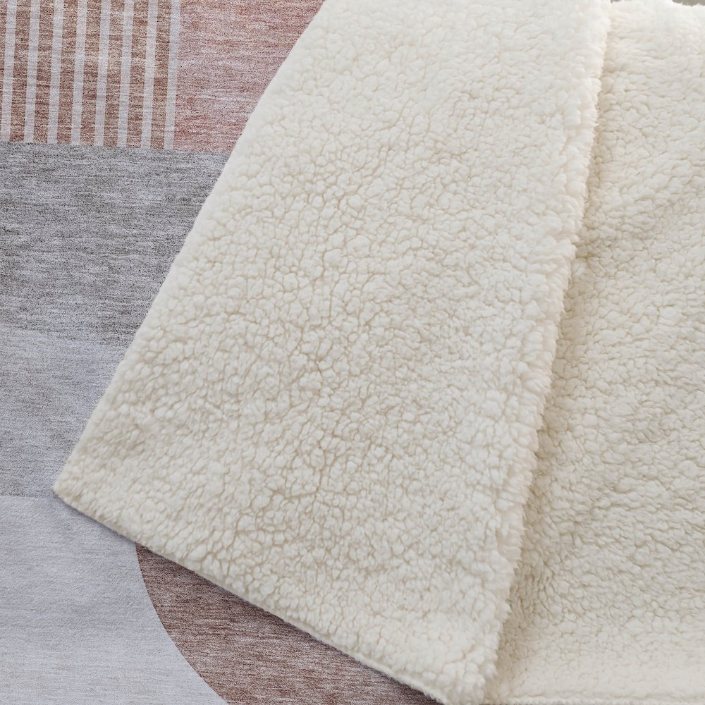 Premium Machine Washable ASB678 Copper 50" x 70" Sherpa Throw Blanket. Picture 2