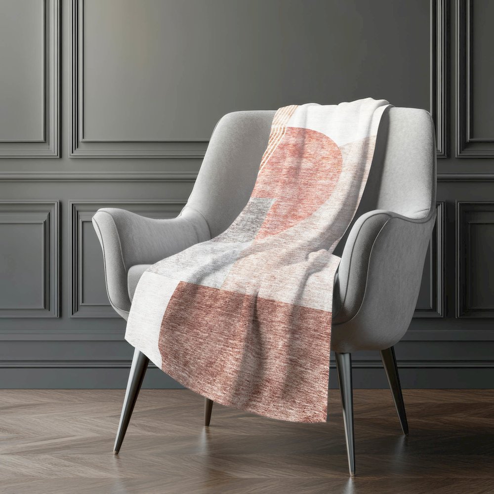 Premium Machine Washable ASB678 Copper 50" x 70" Sherpa Throw Blanket. Picture 5