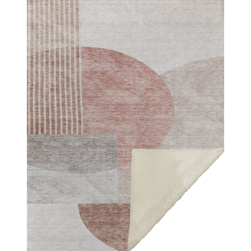 Premium Machine Washable ASB678 Copper 50" x 70" Sherpa Throw Blanket. Picture 1