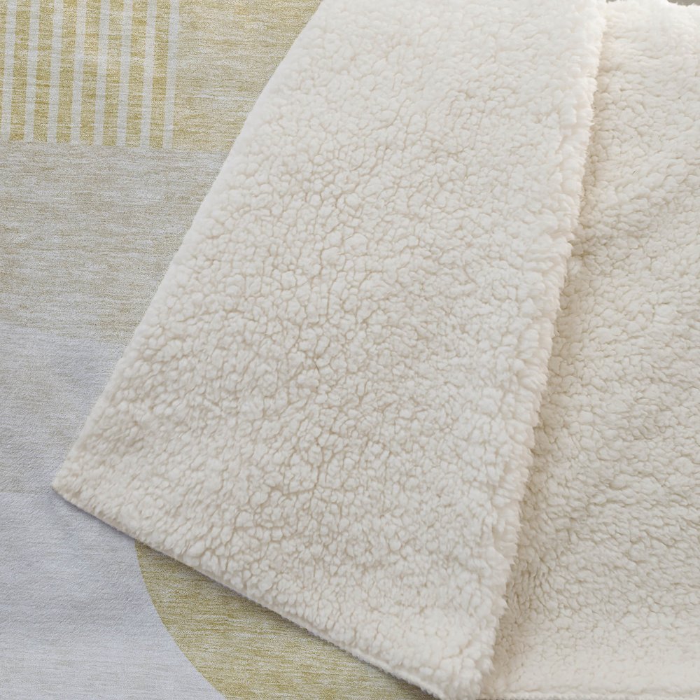 Premium Machine Washable ASB678 Gold 50" x 70" Sherpa Throw Blanket. Picture 2